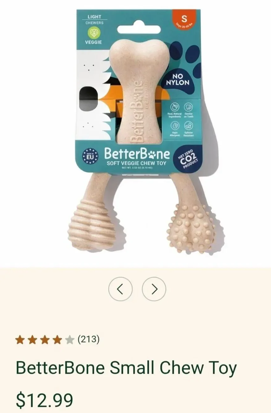 NIB 6pk BetterBone Small Size Hard Veggie Flavor Dog Chews
